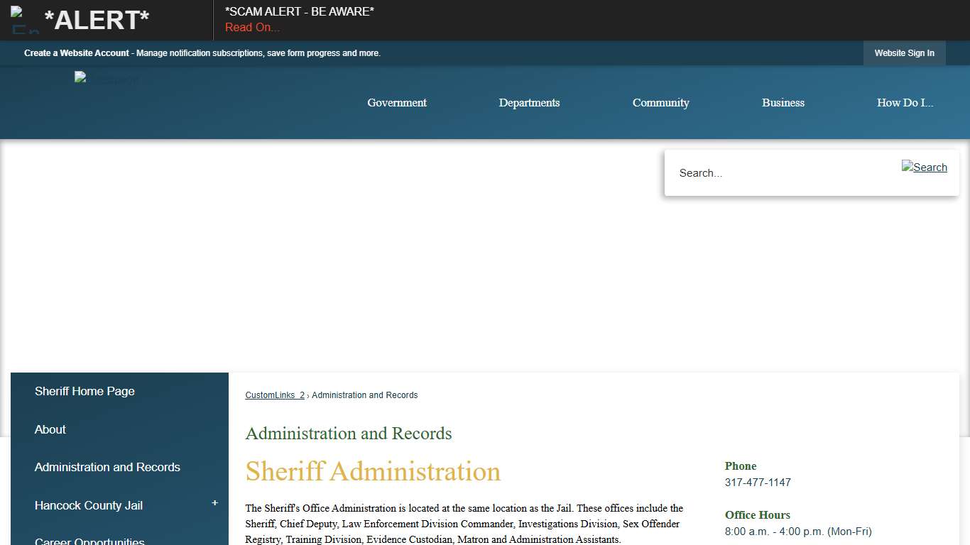 Administration and Records Hancock County, IN