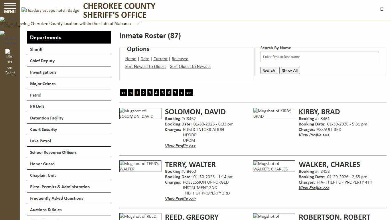 Inmate Roster - Current Inmates Booking Date Descending - Cherokee County Sheriff AL